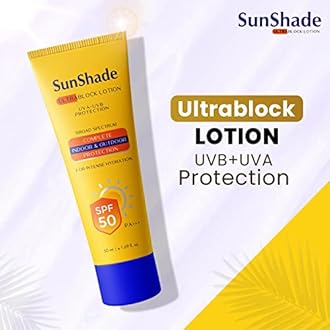 Leeford SunShade Sunscreen Lotion SPF 30 PA+++ | Ultra Light, Non-Greasy, No White Cast Sun screen for Men & Women for Face & Body, Water Resistant Sun Block for All Skin Types 50ml