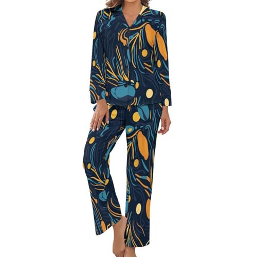 Pyjama femme ensemble doux rivière à rayures pour des nuits fraîches sans transpiration d'été