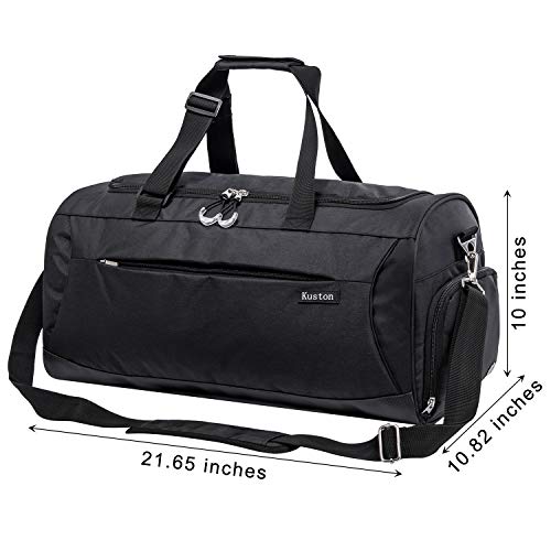 Kuston Sports Gym Bag with Shoes Compartment &Wet Pocket Gym Duffel Bag Overnight Bag for Men and Women2
