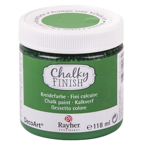 Rayher Pintura a la tiza Chalky Finish, verde arbusto, 118 ml, vintage, shabby chic, 38867426