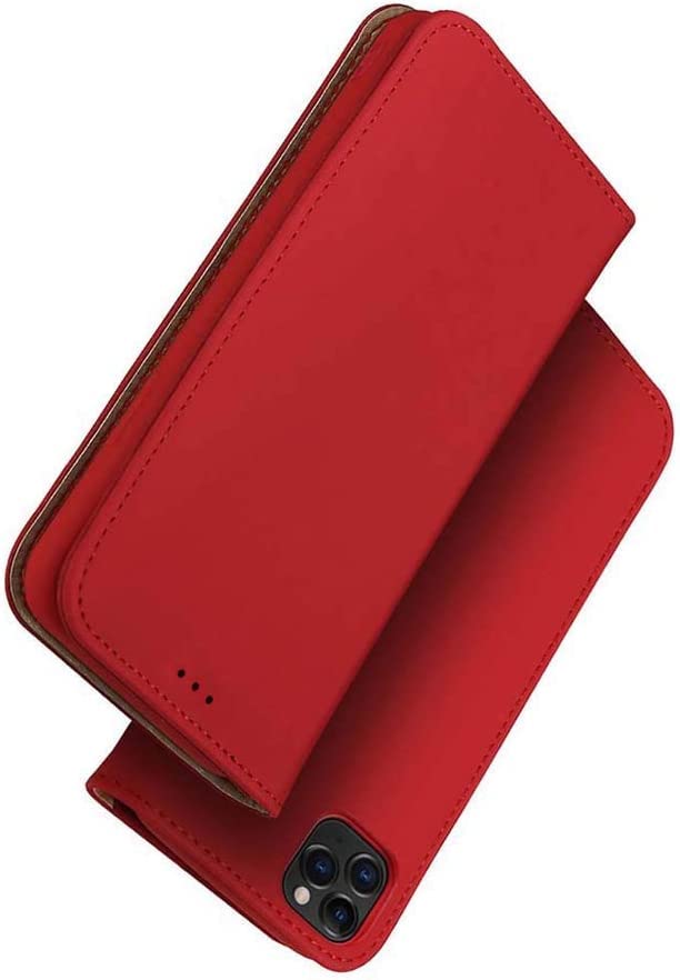 Funda de cuero genuino para iPhone 12 Pro con diseño premium azul y ranuras 6