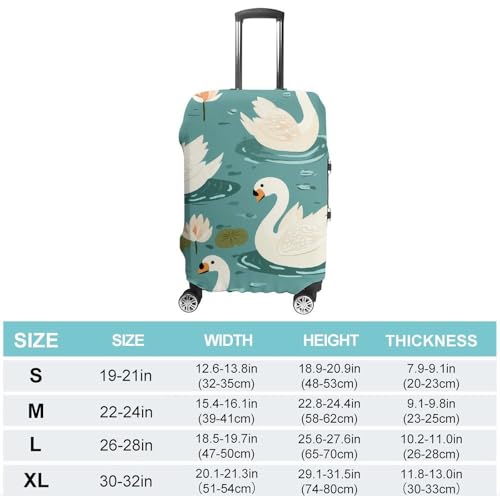 Ponds Swans Water Lilies Luggage Covers Washable Travel Suitcase Cover Elastic Baggage Protector2