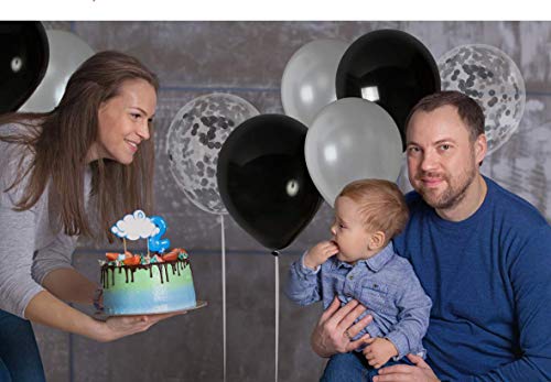 Silver Black Latex Balloons Silver Confetti Balloons 36 Pack For Birthday Retirement Party Engagement Graduation Party Decorations #TOP4