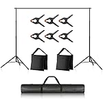 Neewer Photo Studio Backdrop Support System, 10ft/3m Wide 6.6ft/2m High Adjustable Background Stand with 4 Crossbars, 6 Backdrop Clamps, 2 Sandbags, and Carrying Bag for Portrait & Studio Photography - Image 4