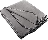 50x60 Throw Blankets, Fleece Throw Blanket for Livingroom, Couch, Chair, Bed (Heather Grey)