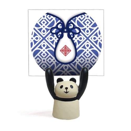 Support de mémo panda et fleur bleue pour bureau