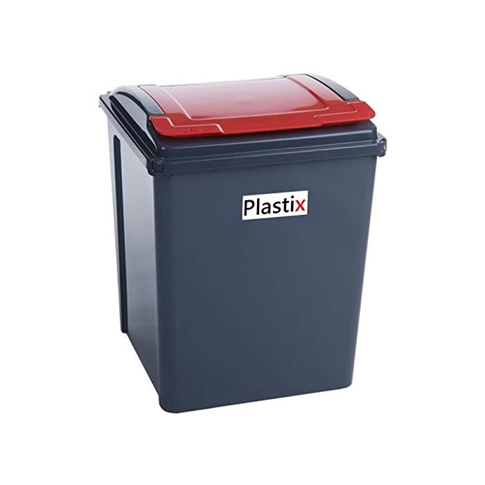 Buy 50 Litre 50L Plastic Recycle Recycling Bin with Flap Lid Kitchen