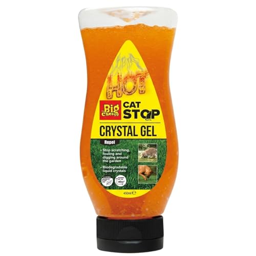 The Big Cheese Cat and Dog Crystal Gel – 450 ml Ready-to-Use Crystal Gel Repels Cats and Dogs and Protects Patios, Plants, and Gardens, Orange