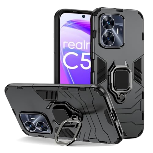 Image of SPAZY CASE Realme C55 / Realme narzo N55 Back Cover | Dual Layer Armor Defender Full Body Protective + PC Hybrid Kickstand Back Case for Realme C55 / Realme narzo N55