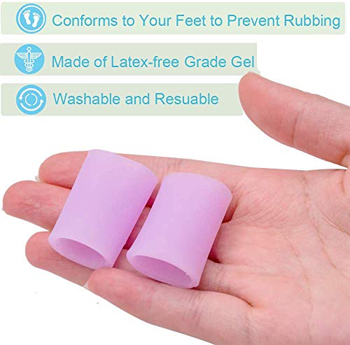 Image of 10 Pack Toe Sleeves, Gel Toe Protector, Silicone Toe Cushion to Protect Blister, Corns and Calluses on Toes, Prevent Rubbing Skin