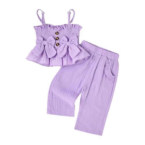 Aenbilo - Aenbilo Girl Clothes Toddler Summer Outfit - 2 Piece Purple Camisole and Pants Set, Size 4T - Best Deal on Amazon