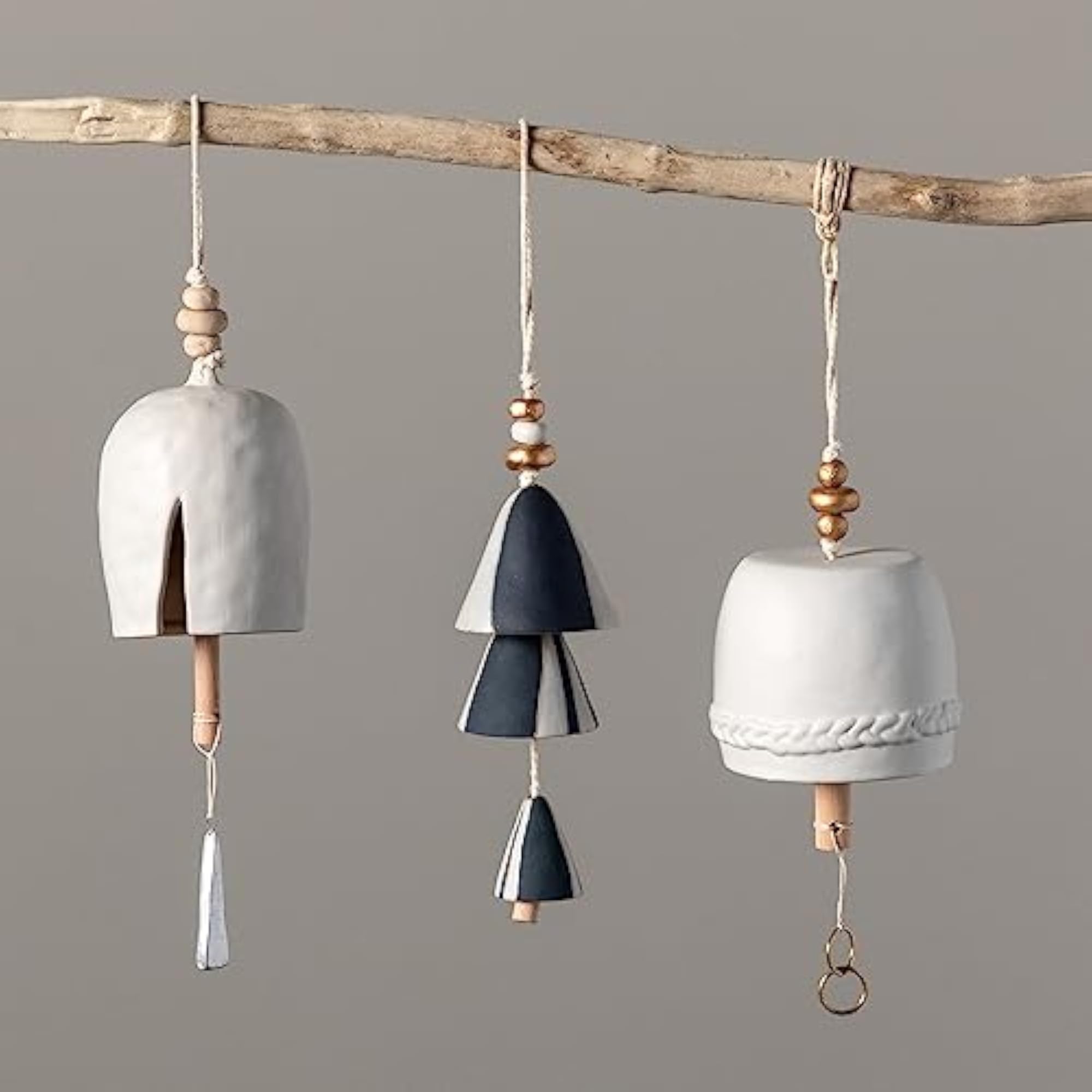 Classic White Ceramic Stoneware Decorative Bell