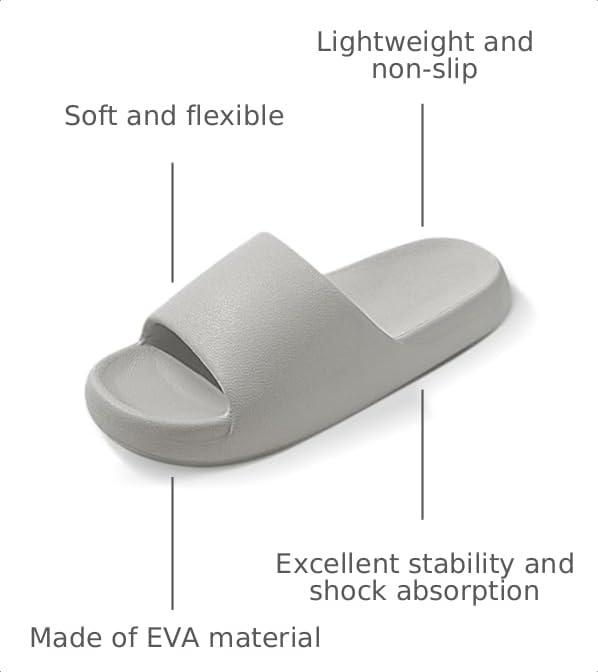 Image of Jerzmy Comfy Slides for Women Men | Extra Soft Pillow House Slippers Pool Shower Shoes | Non Slip Cloud Sandals for Summer Indoor Outdoor Beach