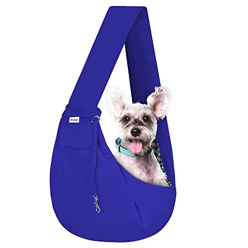 FDJASGY Small Pet Sling Carrier-Hands Free Reversible Pet Papoose Bag Tote Bag with a Pocket Safety Belt Dog Cat for Outdoor Travel