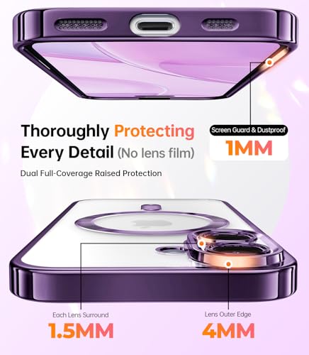 Coque iPhone 16 Plus MagSafe antichoc violette dragonne et protection objectif - 4