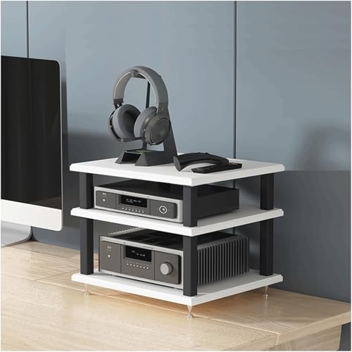 Estante AV resistente de madera noble para componentes de sonido premium