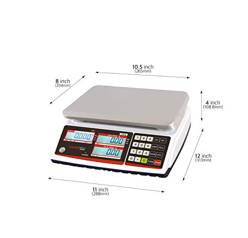 VisionTechShop TVP-60B Price Computing Scale, Lb/Oz/Kg Switchable, 60lb Capacity, 0.01lb Readability, NTEP Legal for Trade, DLP-50 Thermal Label Printer, 1 Case of Labels LST8060