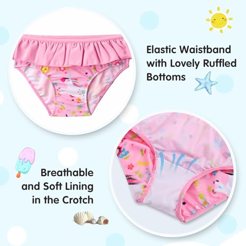 Girls Long Sleeve Swimsuit Size 4-5T Pink Unicorn Rash Guard Bathing Suits Summer Water Surfing Swimwear4