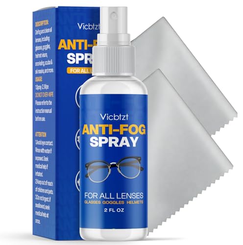 VICBTZT Anti Fog Spray for Glasses, Fast-Acting & Long-Lasting for Ski Goggles,...