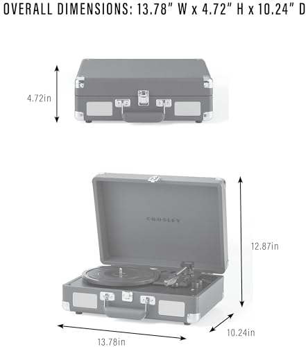 Image of Crosley CR8005F-LN Cruiser Plus Record Player, Lavender | 3-Speed Turntable, Bluetooth In / Out, Built-in Stereo Speakers, Isolated Internal Speakers Minimize Vibration