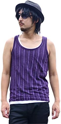 Amazon ユージークロージング ストライプタンクトップ 凸凹加工 2枚セット タンクトップ メンズファッション アメカジ キレイメ タンクトップ 通販