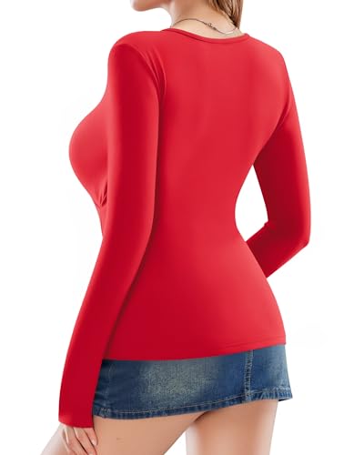 Image of Mangopop Women' Surplice Ruched Plunge Neck Deep-V Long Sleeve Bodysuit Jumpsuits