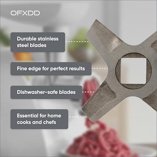 Electric Meat Grinder Blades - Size #5 - Replacement Hand Grinder Blade Knife - Meat Grinder Accessories Parts - Thumbnail 2