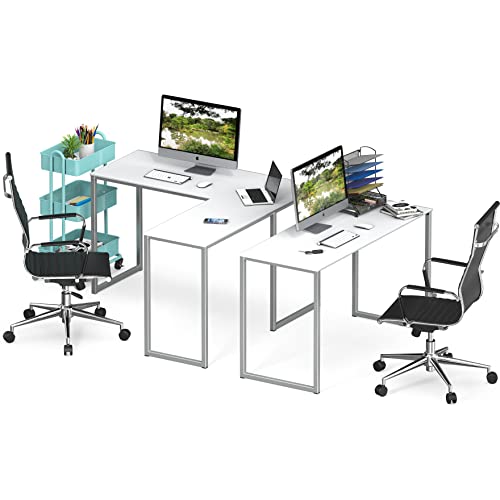 Shw 48-Inch Mission L-Shaped Home Computer Desk, White #TOP4
