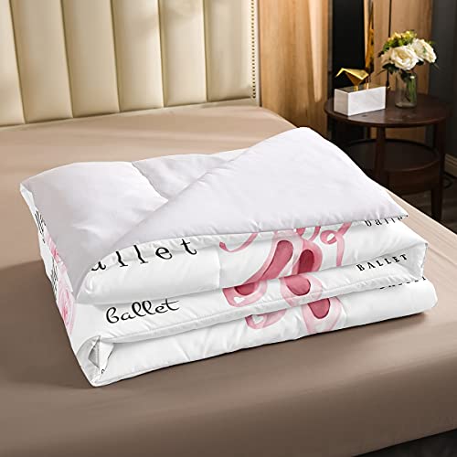 Conjunto de cama de balé infantil para meninas, conjunto de edredom para crianças, adolescentes, flo