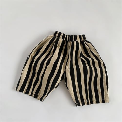 Little Kids Cotton Bloomer Jogger Pants Toddler Boy Girl Striped Elastic Waistband Basic Harem Trousers 5-6 Years Black2