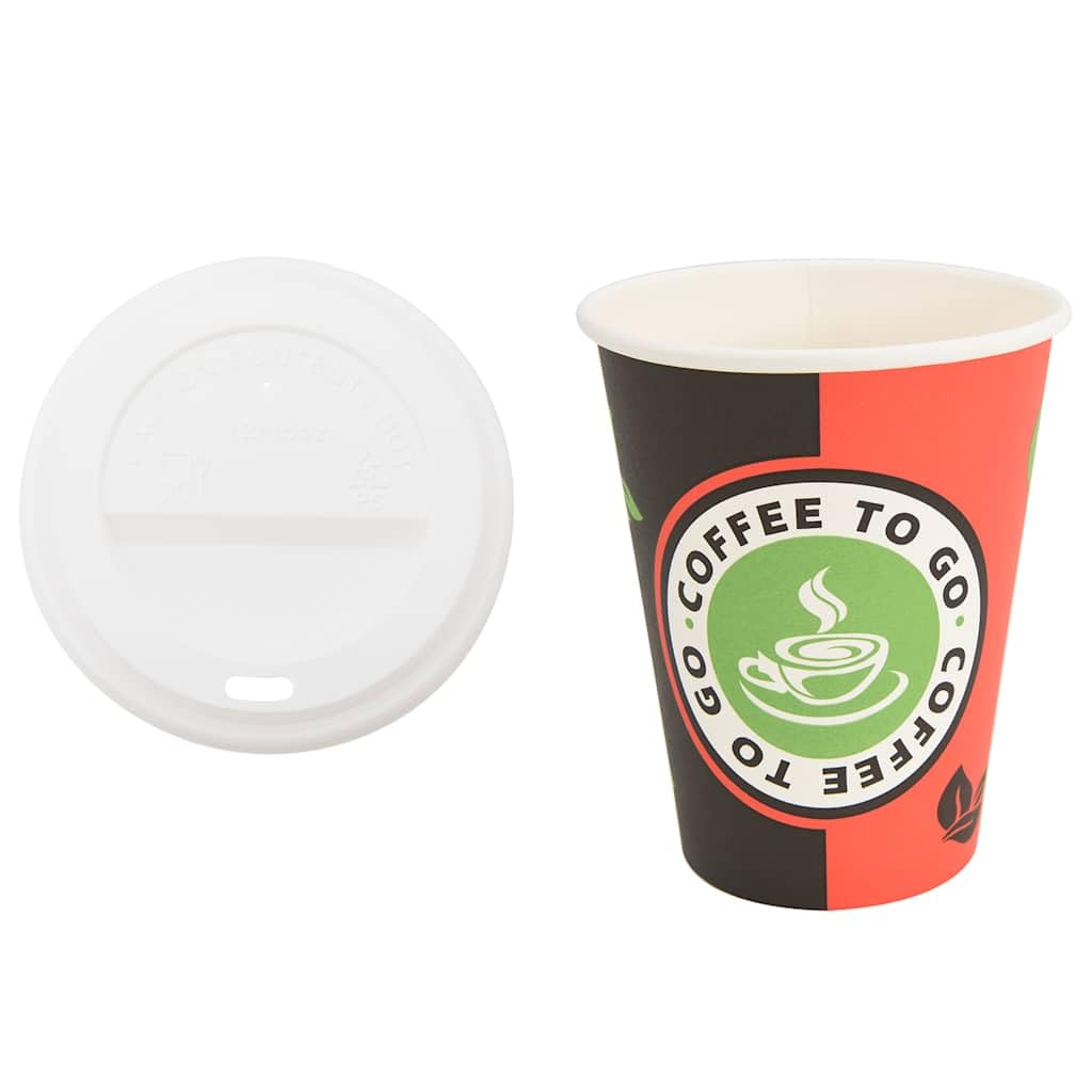 Vasos de papel de 4 oz con tapa de 100 ml, 1000 unidades, a prueba de fugas, vasos desechables con tapa para bebidas calientes, ideales para fiestas, oficina y viajes