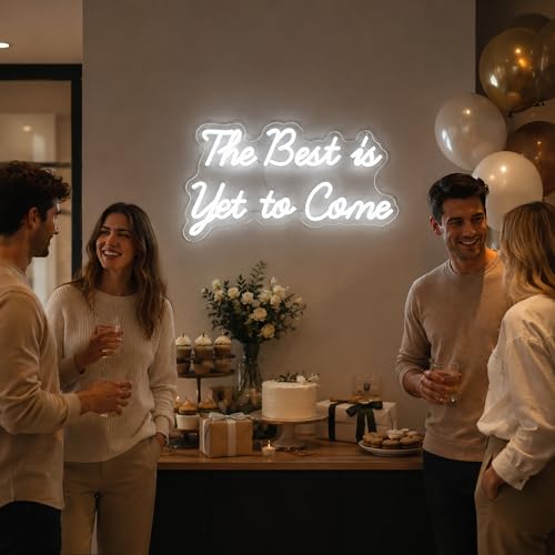 Image of Whfobfe The Best is Yet to Come Neon Sign Led Neon Lights Signs for Wall Decor USB Powered Led for Room Decoration Home Game Room Bar Party Decor