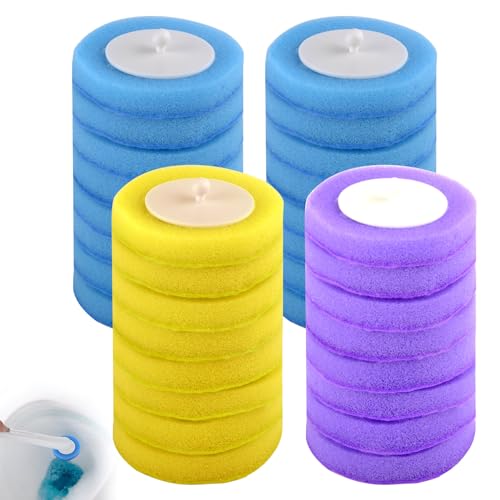 32 cepillos de baño para inodoro cabezales de cepillo de esponja recargables cepillo de inodoro desechable con limpiador recarga desechable cepillos de WC para limpiar la taza del inodoro