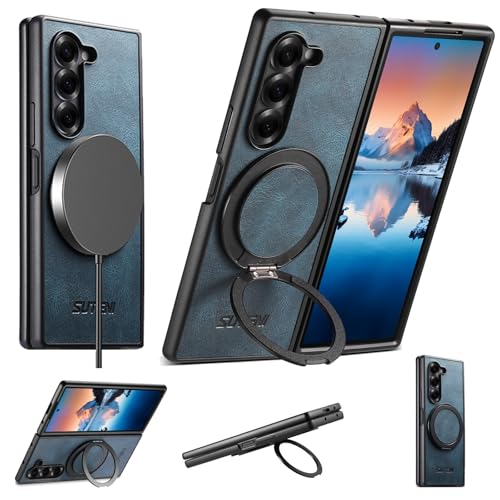 Étui pour Samsung Galaxy Z Fold 5 bleu idéal pour le bureau et les appels vidéo