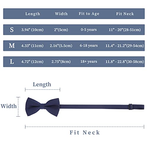 Image of WELROG Classic Pre-Tied Bow Tie for Children & Adults Solid Color Adjustable Bowtie