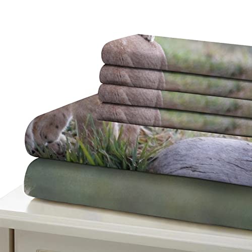 Ensemble de housse de couette lion avec taies d'oreiller lit double 2P