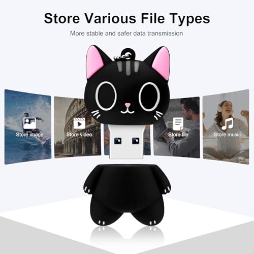 BORLTER CLAMP USB Flash Drive 32 GB USB 2.0 Memory Stick USB Flash Drive for External Data Storage Cute Cat Paw Shape Novelty Pendrive Cartoon Cat - Image 3