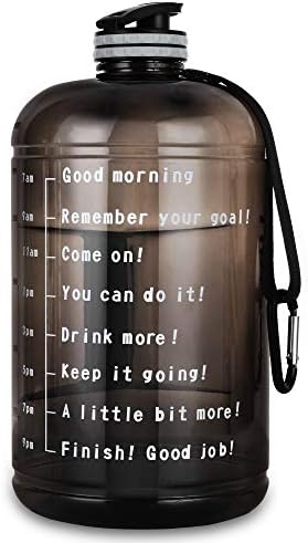 Upmore 1 Gallon / 128oz Water Bottle with Motivational Time Marker 128oz / 73oz Large Capacity BPA Free Reusable Sports Water Jug with Handle to Drink More Water