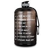 Upmore Water Bottle Time Marker and 73/128 oz 1 Gallon Large Capacity Wide Mouth BPA Free Reusable Gym Sports Outdoor Ensure You Drink Enough Water Throughout The Day (Gray, 128oz)