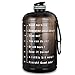 Upmore Water Bottle Time Marker and 73/128 oz 1 Gallon Large Capacity Wide Mouth BPA Free Reusable Gym Sports Outdoor Ensure You Drink Enough Water Throughout The Day (Gray, 128oz)