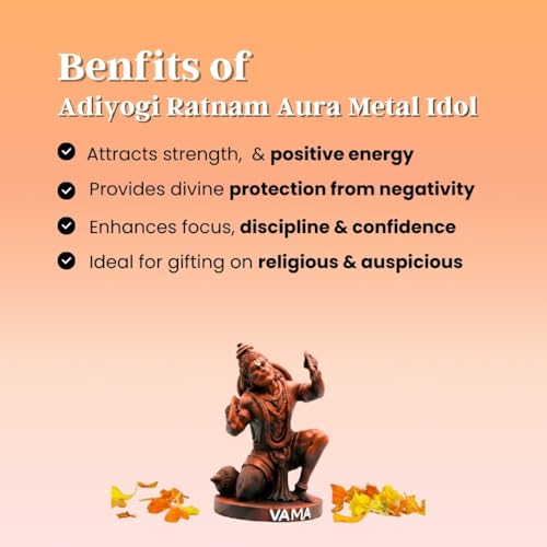 Image of VAMA Siddh Hanuman Idol for Car Dashboard | Sindoor HanumanJi Ki Murti | Hanuman Murti for Home Puja | 8 cm Height, Orange Black, 3D Printed, UV Resin | God Idols for Car Dashboard, Mandir, Office