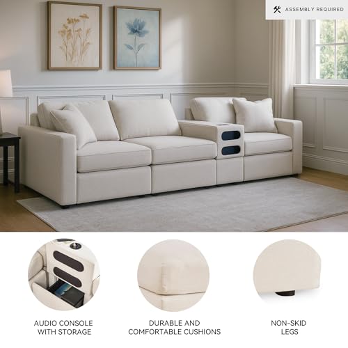 Image of Signature Design by Ashley Modmax Modular Sectional with Console, Oyster