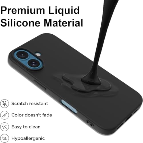 Image of Back Cover Compatible with iPhone 17 Case (6.3) Soft Touch Slim Liquid Silicone Full Protection Shock Proof Back Cover for iPhone 17 (SC Black)