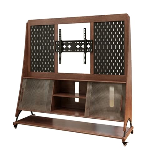 Soporte móvil para TV con estante ajustable y ruedas