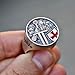 Men Knights Templar Ring Sterling Silver 925 Red Enamel Cross Masonic Handmade Jewelry