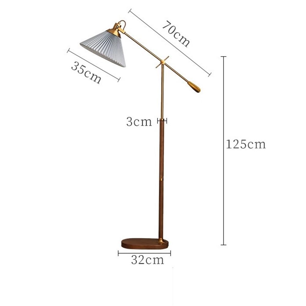 Lampada da Terra Floor Lamp Living Room Vertical Vintage Pleated Ambiance Rotatable Adjustable