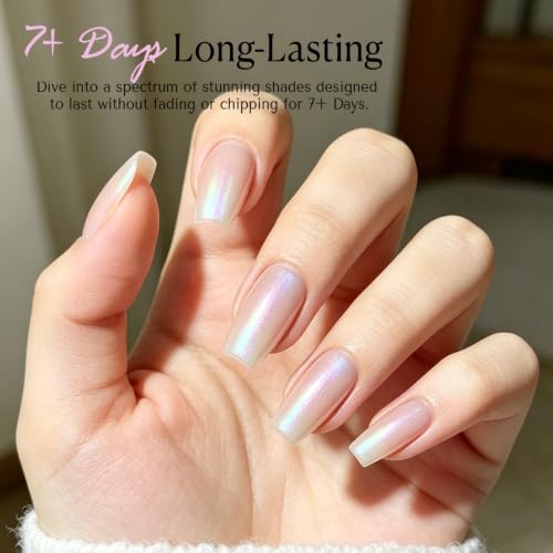 Image of AZUREBEAUTY 18ml Shimmer Pearl Chrome Nail Polish
