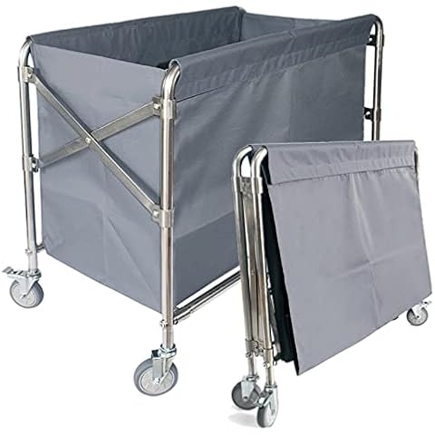 XIJIXILI Industrial Laundry Cart with Wheels 12 Bushel (400l) Commercial Collapsible Laundry Hamper Large Heavy Duty Rolling Laundry Basket Waterproof Laundry Trucks for Home Organizer Storage Cover