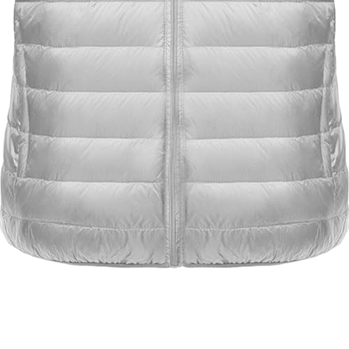 Veste matelassée légère et imperméable au design argenté avec col montant
