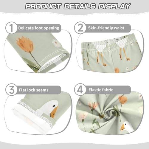 Toddler Girls Leggings Printed Yoga Pants Leggings Flower Gooses for Kids3